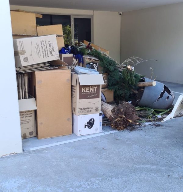 Mixed household and garden waste ready for removal in Melbourne