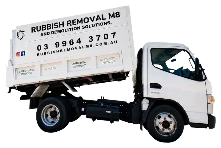 Rubbish Removal M8 truck ready to collect household rubbish