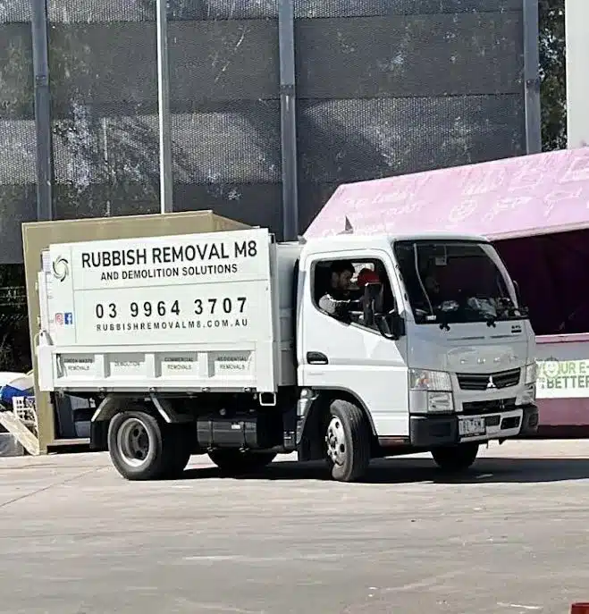 Rubbish Removal M8 truck arriving for a residential rubbish collection